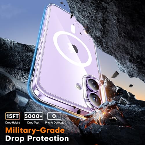 Image of TAURI for iPhone 17 Case, Compatible with MagSafe, Clear | with Screen Protector, Not-Yellowing Military-Grade Protection, Shockproof Slim Magnetic Case for iPhone 17