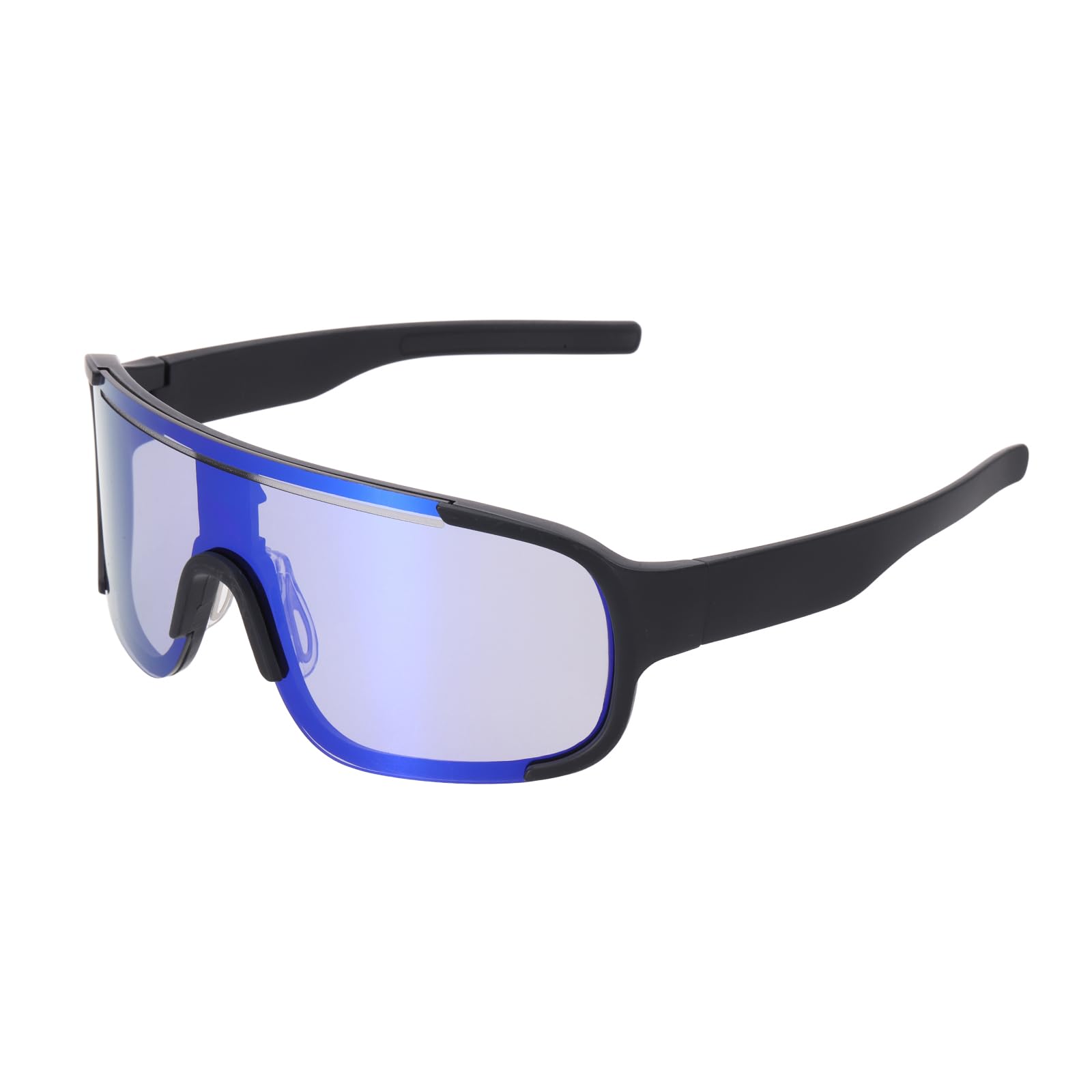 sourcing map Polarized Sports Sunglasses for Men Womens, UV400 Protection 16g Lightweight Cycling Sunglasses for Running Skiing Fishing Goggles, Sand Black Frame Glare Blue