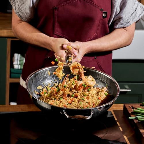 Image of HexClad 12 inch Hybrid Nonstick Wok & Lid, Induction-Ready, Dishwasher Safe
