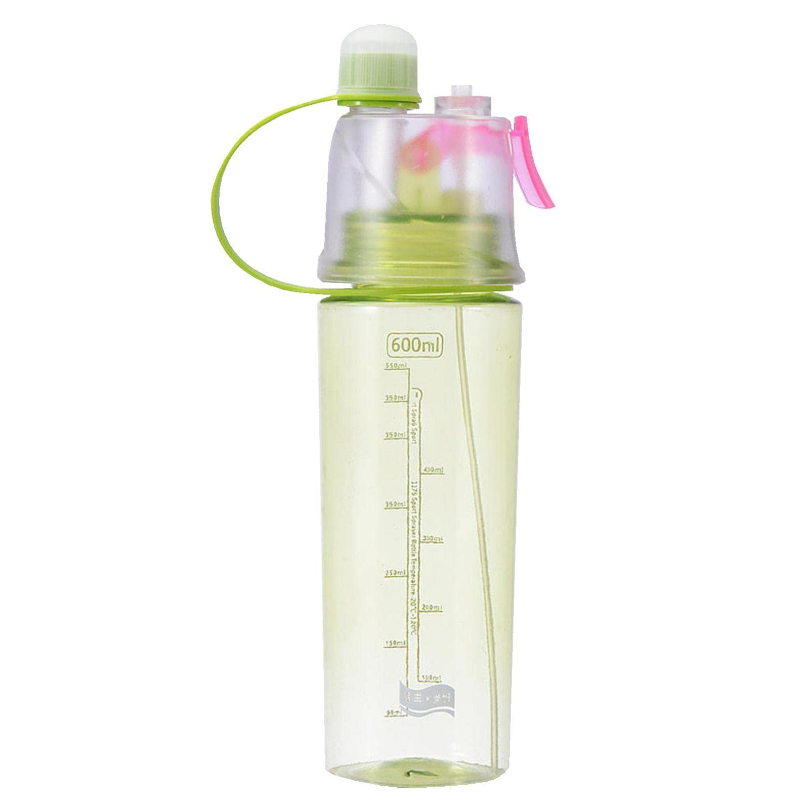 EUBEISAQI Misting Water Bottle, 600ML Sport Water Bottle with Handle 2-in-1 Mist and Sip Function Sports Bottles with Anti Leak Pull Top Spout for Cycling Climbing Fitness Hiking Running