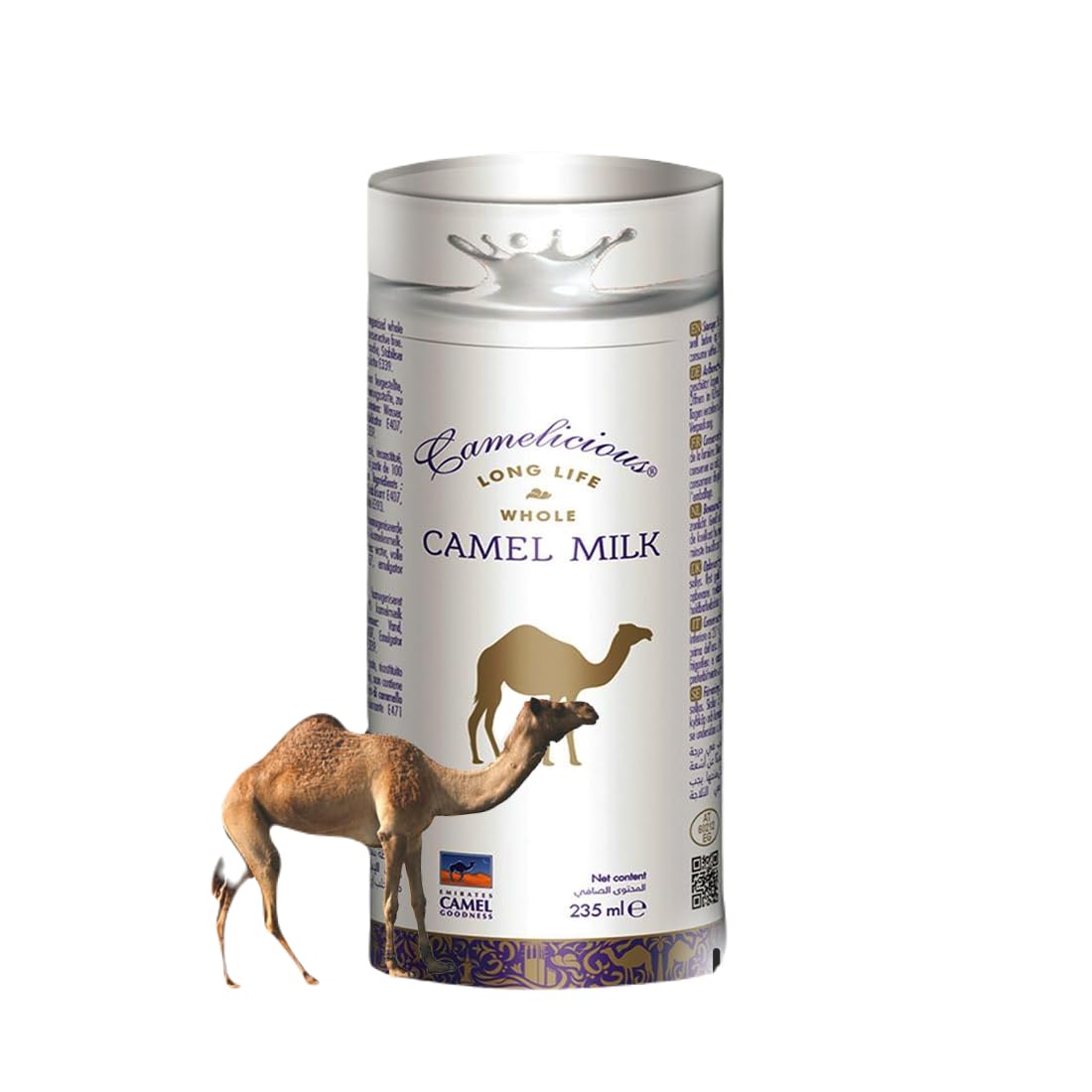 Long Life Camel Milk - Whole, 235 ml | 100% Pure and Natural | High Nutritional Value | Lactose Friendly | Great Taste (Pack of 1)