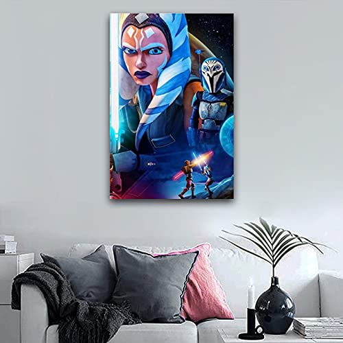KASUP Star Wars The Mandalorian Ahsoka Tano kunst poster Canvas decoratief schilderij Studie Office 16 "×24" (40 * 60cm) - Afbeelding 4