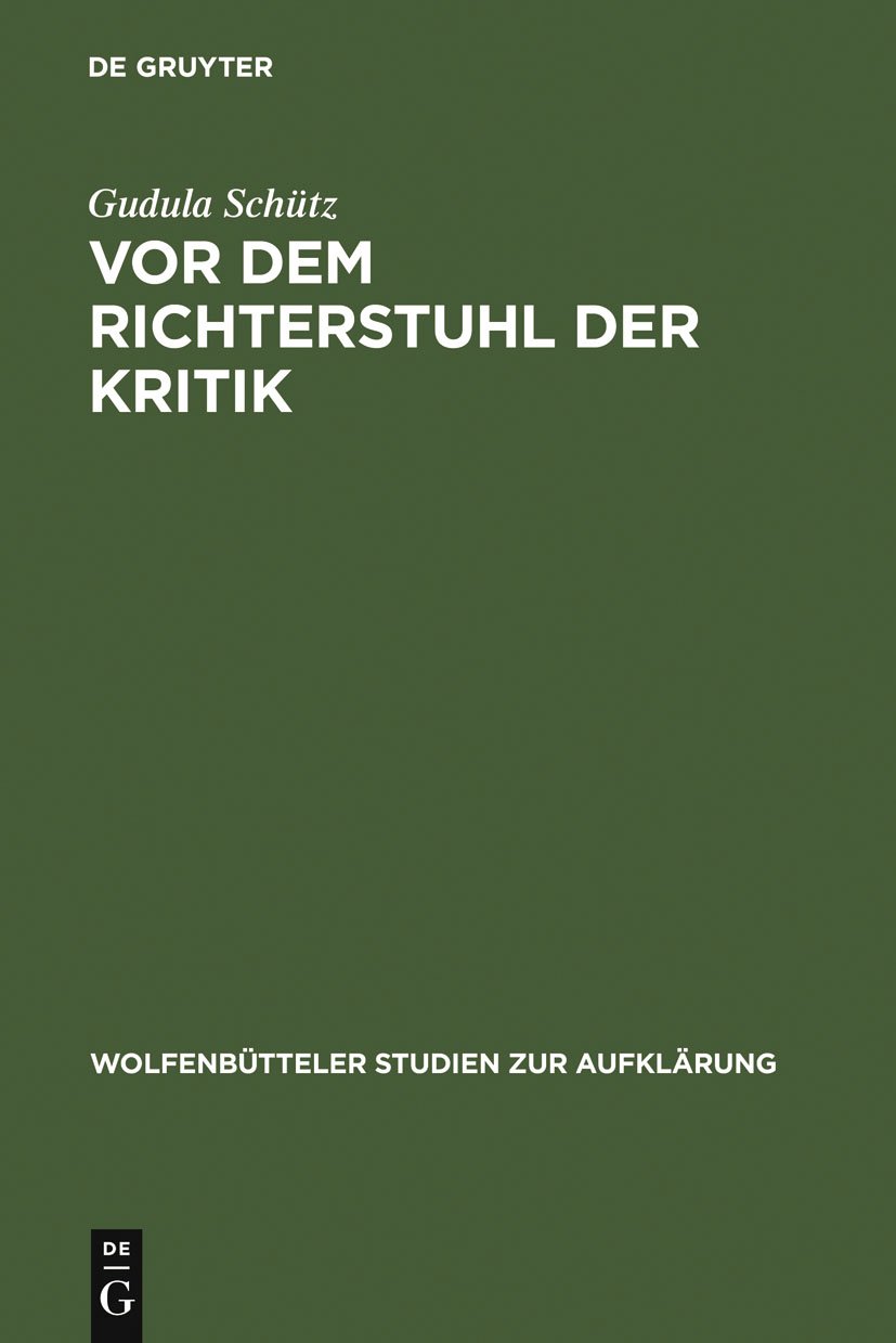 Livre Vor Dem Richterstuhl Der Kritik sur la musique de Friedrich Nicolai