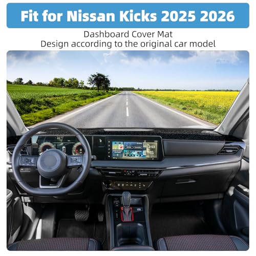 Image of Dash Cover Mat for Nissan Kicks 2025 2026 Accessories Non-Slip Dashboard Cover Mat Sunshade UV Rays Protector Interior Accessories