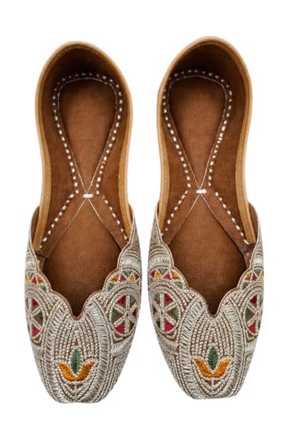Pure Leather Handcrafted Bellie Rajasthani,Patiyala,Punjabi Jutti, Mojari Latest Collection Comfortable Stylish Slip on Bellies & Ballerina for Women & Girls/Ethnic Footwear-image-43