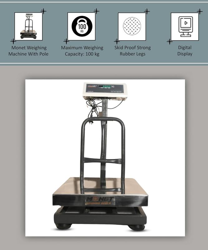 Image of MONET Platform Weighing Scale | Green Display Light | Size 16 * 16 inches | Weight Limit 100 kg