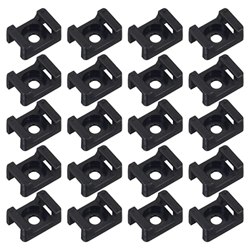 Angoily 120pcs Soporte Base de Cable con Abraçadera tipo Silla para Organización de Cables bajo el Escritorio