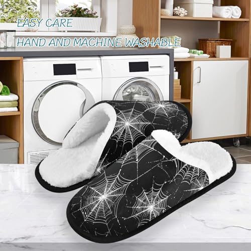 Spiders Halloween Black Slippers For Women Men Soft Memory Foam Non-Slip Hallowmas Winter Indoor House Shoes Travel Slipper3