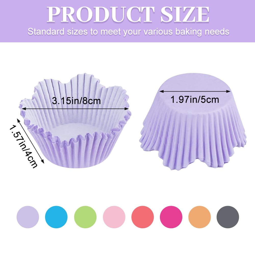 COcnny 600 Mini Pirottini Di Carta Per Cupcake, Rosa, Blu, Viola