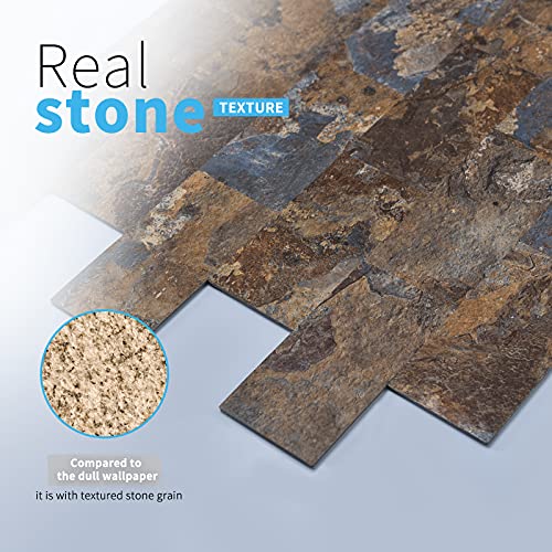 Image of Art3d Peel and Stick Backsplash, Stick on Wall Tile, 10-Pack, Rust Slate