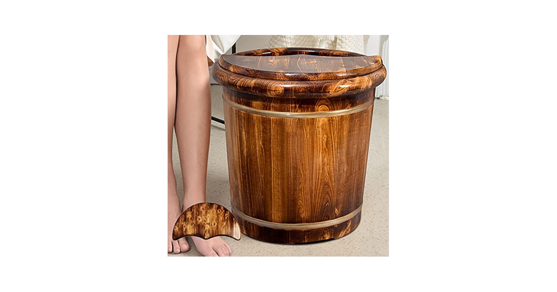 Amazon | Tomiki 足浴桶 フットバス (ヒノキ材) 足浴器 足湯