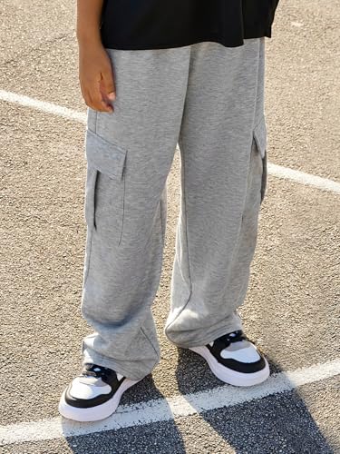 GORGLITTER Boy's Baggy Cargo Pants Elastic Waist Workout Sweatpants with Pockets3