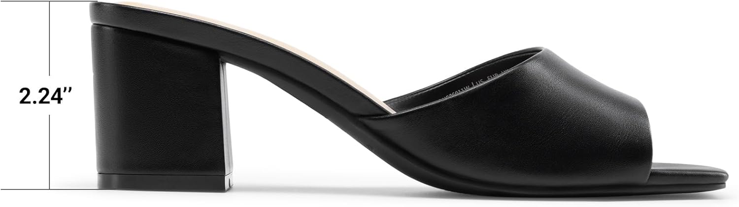 DREAM PAIRS Women's Low Heels Sandals Mule Heels Block Chunky Heeled Sandals Slide Sandals Slip on Square Toe Casual Dress Comfortable Pumps Shoes - Image 4
