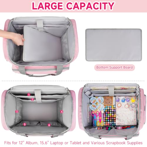 Image of Rolling Craft Bag, Large Craft Bag with Wheels for Scrapbook Supplies