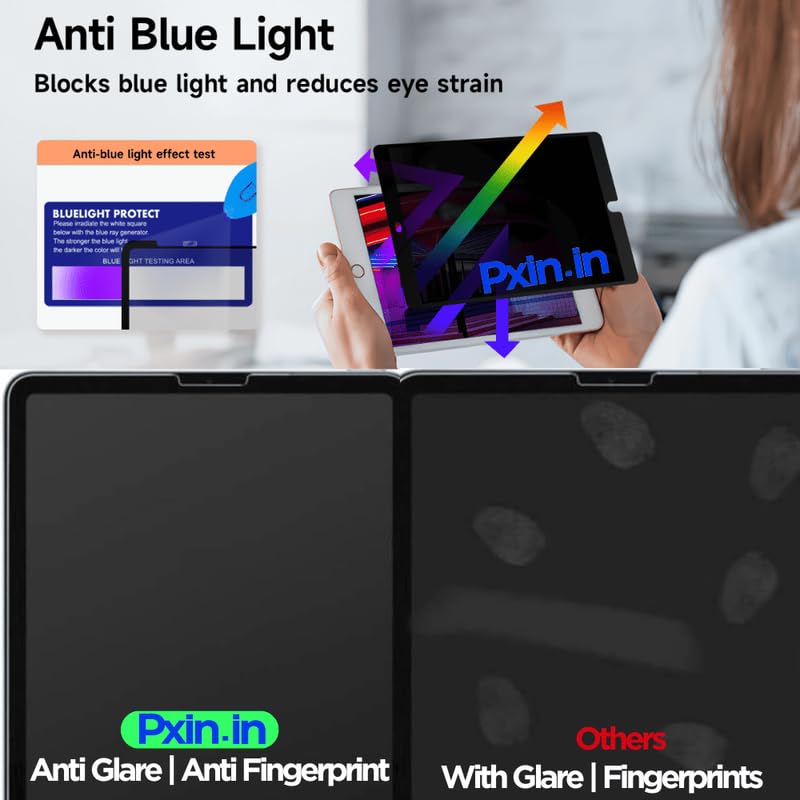 Image of PxIn Tablet Privacy Screen Guard compatible with i Pad (6th gen) 9.7 Inch | No.1 | Anti Glare | Anti Blue Light | Anti UV | 4 Way Privacy Filter | 360 Privacy | Eye Protect
