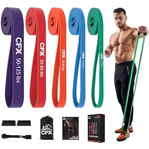 CFX Resistance Bands for Working Out,Pull Up Assistance Bands,Workout Bands for Exercise,Elastic Bands for Body Stretching,Crossfit Training at Home/Gym for Men & Women
