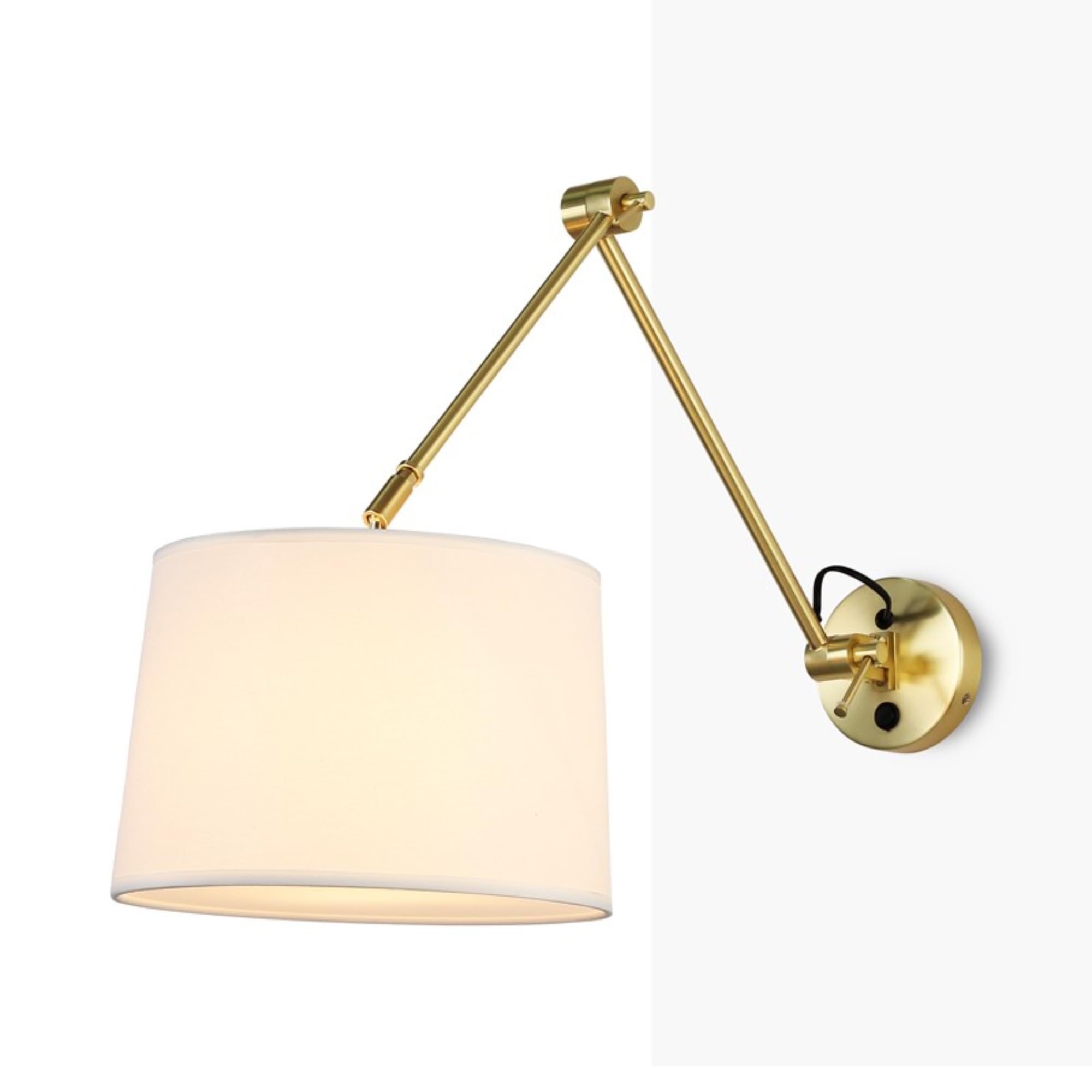 BARCELONA LED Aplique De Pared Elbow E27 Dorado Con Brazo Articulado