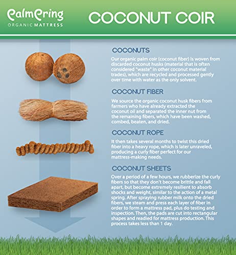Natural Life Palmpring Cambay Twin Mattress - Organic Coconut Coir 8 Inch Extra Firm 1 Layer Comfortable Sleep Bed Dust Free thumb #4