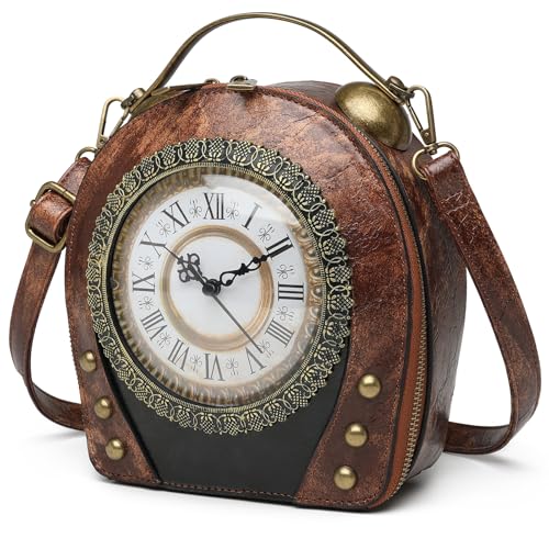Image of Women PVC Clock Shaped Handbag Crossbody Shoulder Bag Clock Purse