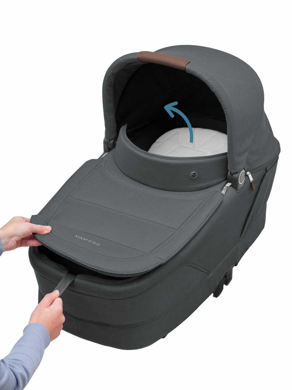 Maxi-Cosi Oxford Plus - Passeggino 2 in 1, con Navicella, 0-4 anni(0-22 kg), compatto pieghevole, Sospensioni ammortizzanti, 3 posizioni, 10 kg Ampio cestello, Seduta spaziosa, Twillic Graphite