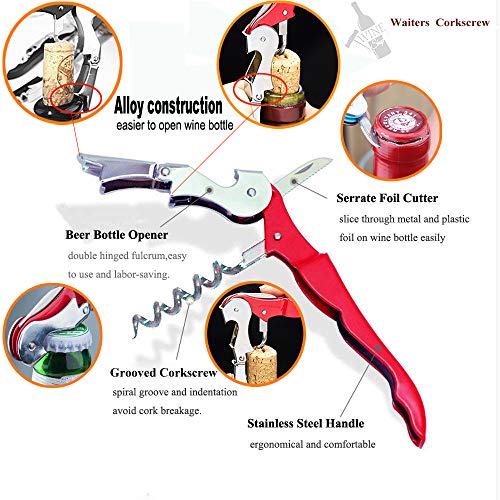 Professional Waiter Corkscrew Wine Openers Set (4 PCS),Upgraded with