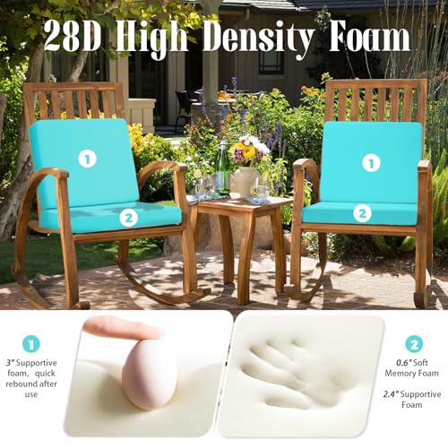 Image of Deep Seat Patio Cushions Set, 22x22 Inch Waterproof & Fade Resistant Outdoor Chair Cushions, Thick Padded Replacement Sofa Cushions for Garden Yard Furniture