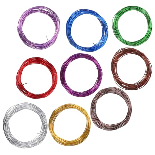 FONDOTIN Fil de Fer en Aluminium Anodisé pour Bonsaï – 9 Rouleaux Multicolores – Fil Flexible et Résistant pour Mise Palissage et Jardinage D’Arbres et Plantes Décoratives