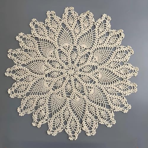Napperons ronds en dentelle faits main en coton de qualité supérieure - 4