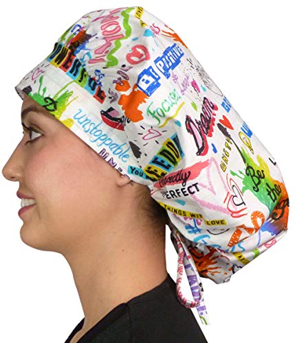 Banded Bouffant Medical & Surgical Scrub Cap - Positive Graffiti