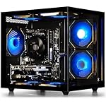 suevery Prebuilt Gaming Desktop Computer 16G Memory 512G SSD Ryzen5 6Cores 3.6G Up to 4.1G 4G Graphics Card WiFi 6 Bundle Gamer Tower Streaming PC (Black, Ryzen5-16G-512G-RX560 4G)