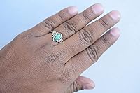 Vista 5 de Anillo de piedras preciosas, anillo de plata de ley 925 para mujeres y niñas, regalos de Navidad, tamaño de joyería hecha a mano de EE. UU Amethyst