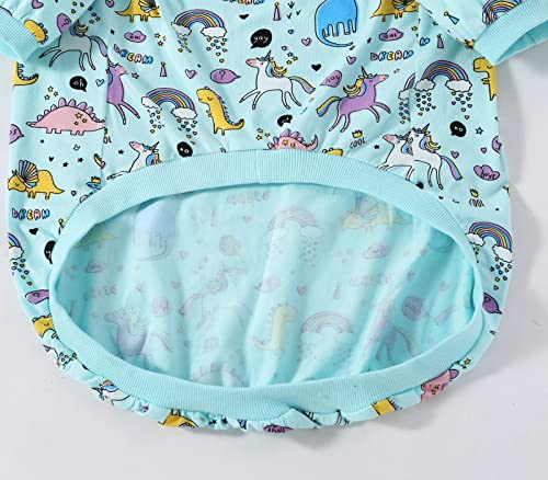 Pripre Dog T Shirts Dinosaur Pattern, Rainbow, Unicorn Dog Clothes For Large Medium Small Dogs Breathable Stretchy Cotton Clothes Dog Pajamas(Xxl,Dinosaur Unicorn) #TOP4