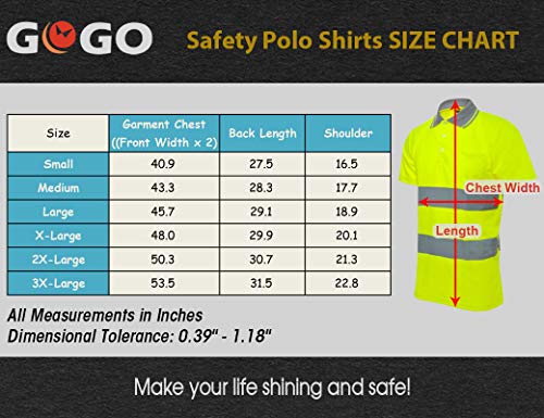 GOGO Polo Riflettente a Maniche Corte ad Alta