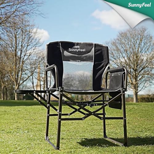 image for SUNNYFEEL Camping Directors Chair, Heavy Duty,Oversized Portable Foldi
