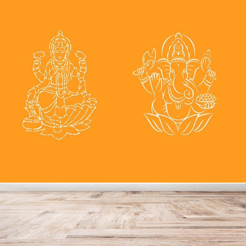 ARandNJ Combo Wall Stencils (Size:-16X24 Inch) Devi Maa Laxmi Ji & Gajanana Ji DIY Reusable Painting Design Suitable for Home & Pooja Ghar Decoration Stencil (Pack of 2, Devotional Theme) (B0CF2HT55T) Amazon Price History, Amazon Price Tracker