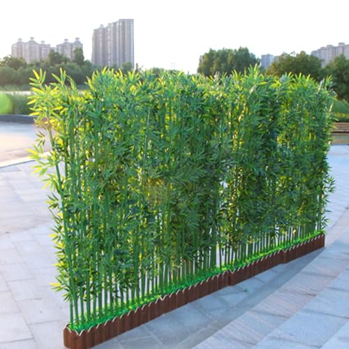 LYDZT Pantalla de árbol de bambú Artificial para Exteriores para Parque, jardín, Patio, terraza, Porche, pérgola, Patio, Plantas Verdes Falsas simuladas Altas con Jardinera de Madera, partición de