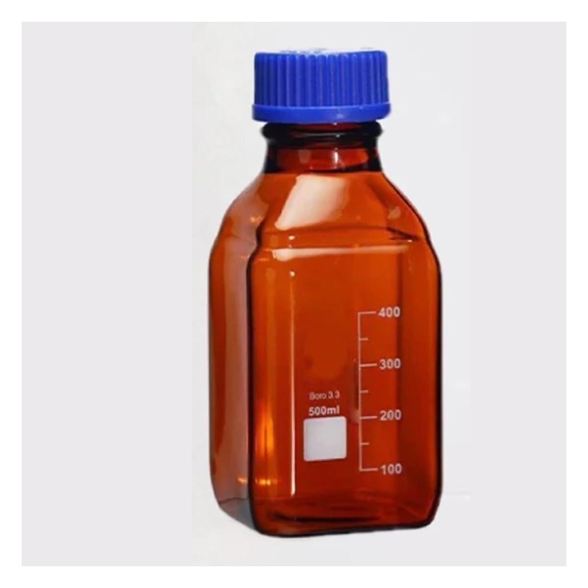 Vetreria da laboratorio Flacone for reagenti da laboratorio in vetro borosilicato alto da 500 ml con tappo trasparente/marrone, flacone sigillato, flacone for campioni da laboratorio quadrato in vetro