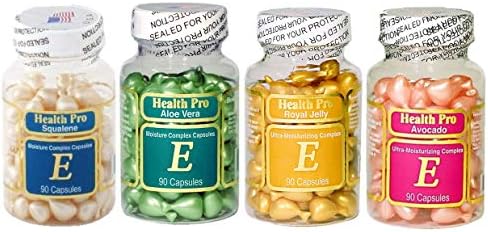 Set of 4 Vitamin E Skin Oil-Avocado/Aloe Vera/Royal Jelly/squalene