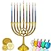 The Dreidel Company Dripless Hanukkah Candles, Multicolored Striped Deluxe Tapered Decorations, Chanukkah Menorah Candles for All 8 Nights of Chanukah (Single-Pack)