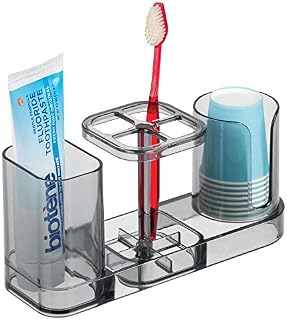 mDesign Plastic Bathroom Vanity Countertop Dental Storage Organizer Holder Stand for Electric Spin