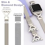 BRG Thin Mesh Loop Compatible with Apple Watch Bands for Women 40mm 41mm 38mm 42mm Series 10 9 8 7 6 5 4 3 2 1 SE, Metal Magnetic Stainless Steel Strap with X-Shape Diamond Clasp for iWatch Bands - Image 3