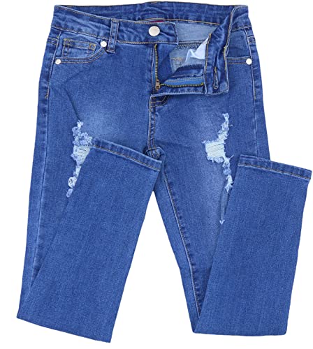 Image of ToBeInStyle Girl's Denim Easy Styling Classic Timeless Everyday Jeans Zip-Up Closure