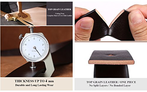 Gelante Men's Leather Belt - One Piece Full Grain 4mmThick4