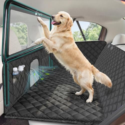 Snagle Paw Dog Car Seat Cover & Back Seat Extender 31Super High Pet Barrier with Anti-Slip Hard Bottom Hammock Holds 440lbs Water-Resistant Car Seat Protector for SUV Trucks Easy-Clean Patent Pending