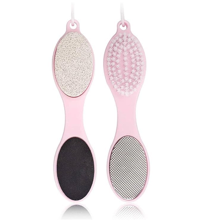 4 in 1 Feet Pedicure Tools with Foot Scrubber, Pumice Stone, Foot Rasp and Black Emery for Home Foot Care, Soft Care | Foot File Callus Remover - Multi Purpose Pedicure & Manicure Tool