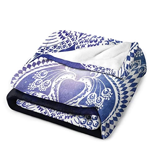 Couverture lit microfibre paon douce pour canapé et voyage - 6