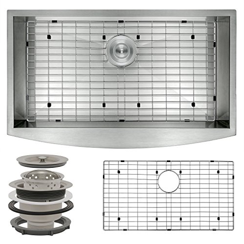 Perfetto Kitchen and Bath Handmade Kitchen Sink Stainless Steel Apron Undermount Single Basin