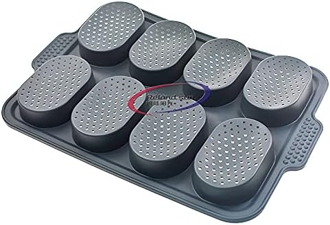Reland Sun Silicone Baguette pan Mini Baguette Baking Tray, Bread Crisping Tray Hot Dog Molds, Non-stick Perforated French Bread Loaf Baking Mould, Toast Cooking Bakers Roll Pan Sandwich Mold