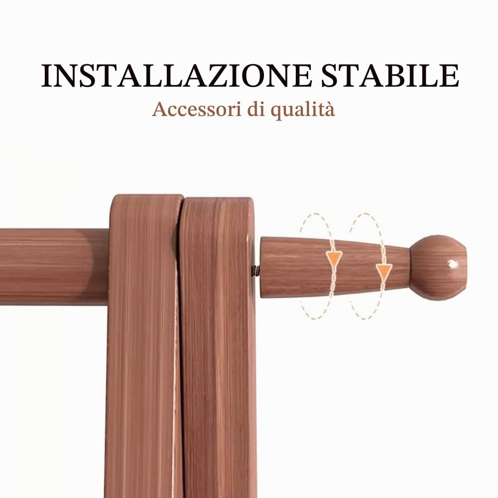 Stand Appendiabiti in Legno, Appendiabiti Pieghevole in Legno, Organizzatore Guardaroba Camera da Letto Porta Abiti, Appendiabiti da Terra per Camera da Letto e Ingresso