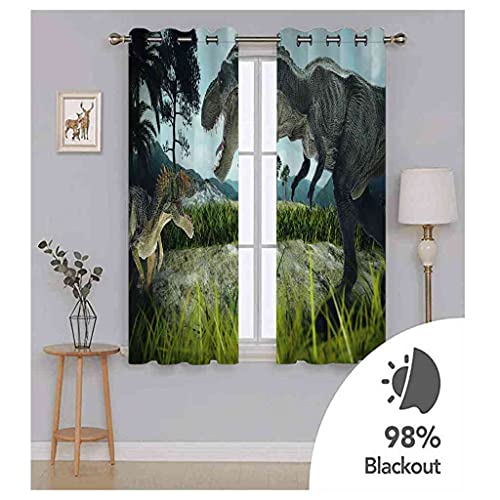 Rideau occultant à oeillets dinosaure isolant phonique 264x160 cm - 6